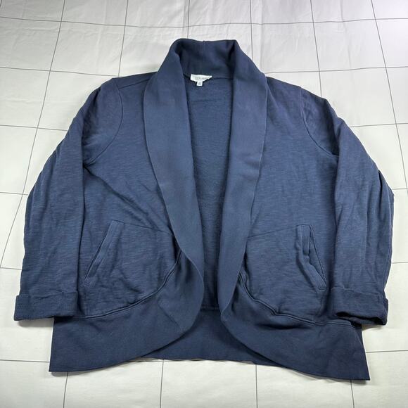 Haven Well Within Sweater Womens Medium Navy Blue Cardigan Open Roll Neck Casual - Picture 1 of 7